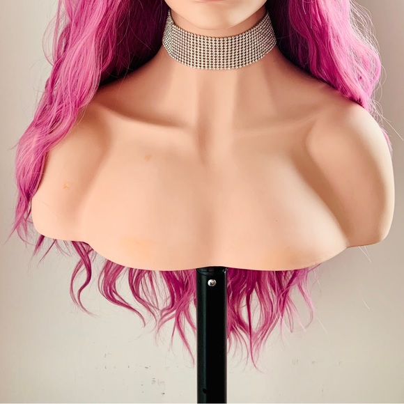 Gorgeous 24” Pink Berry 13x2.5 Lace Front Premium Fiber Wig for Daily Wear/Event - Picture 11 of 13